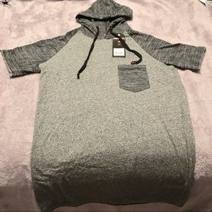 Light/Dark Gray Short-Sleeve Hoodie